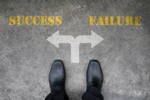 Success or failure arrow image