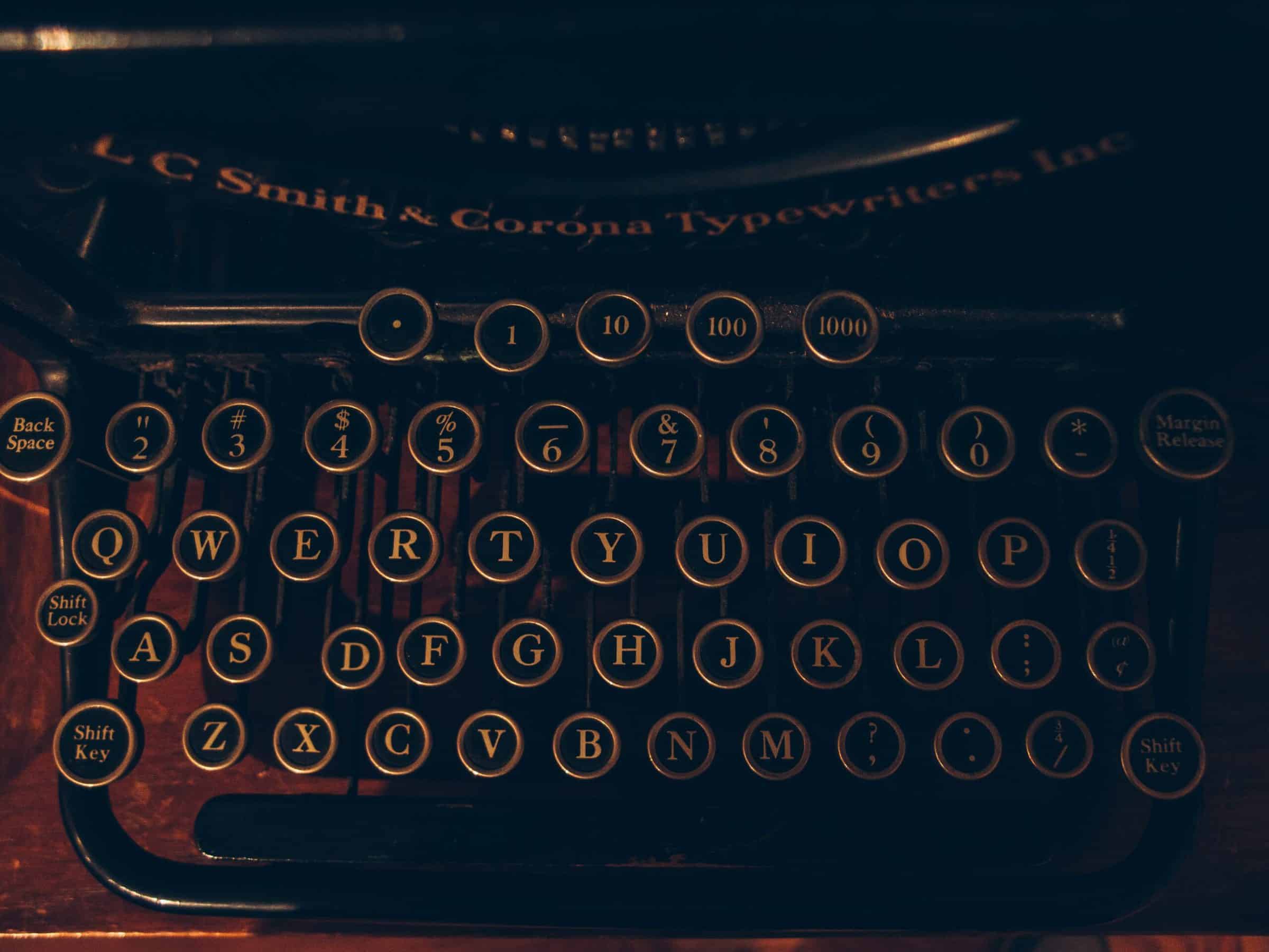 Tinted image of a typewriter's keys