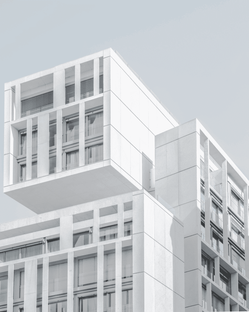 white geometric building