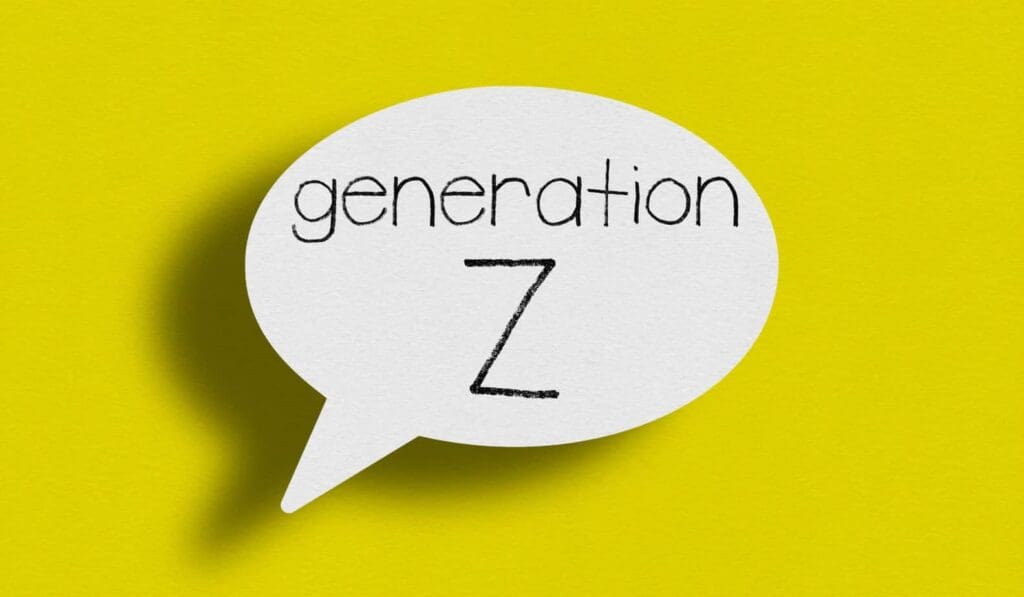 speech bubble with "generation Z" written in the middle