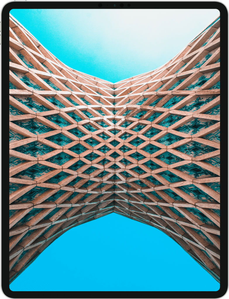 iPad Pro featuring a geometric pattern in a architectural style