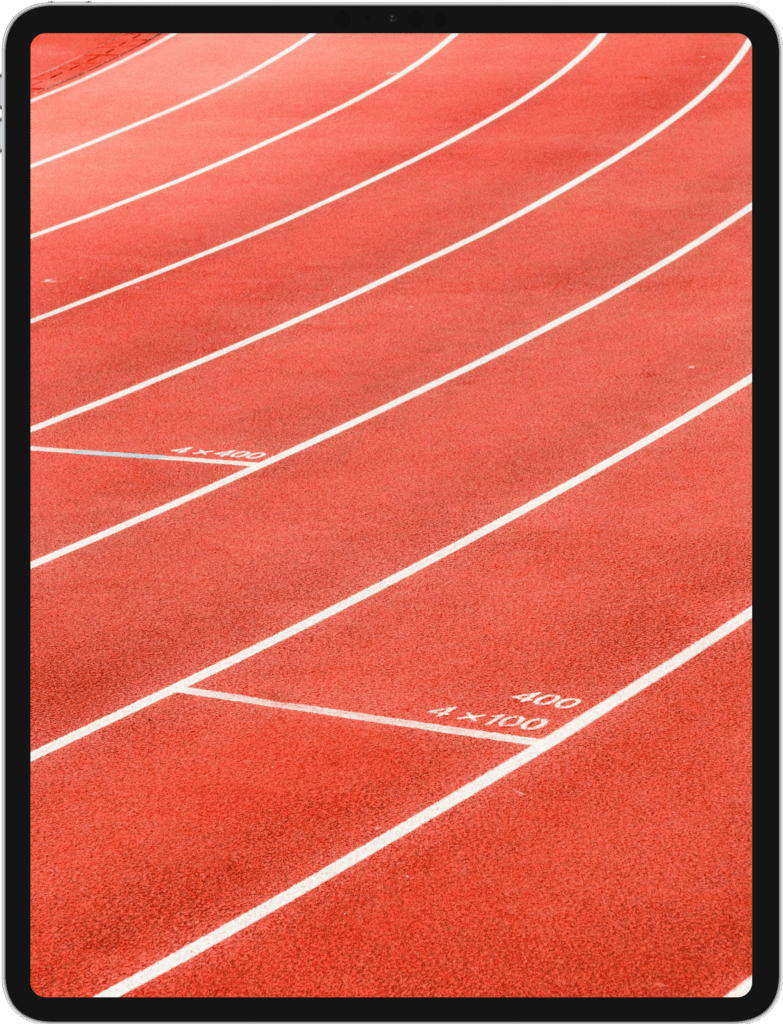 iPad featuring a running track