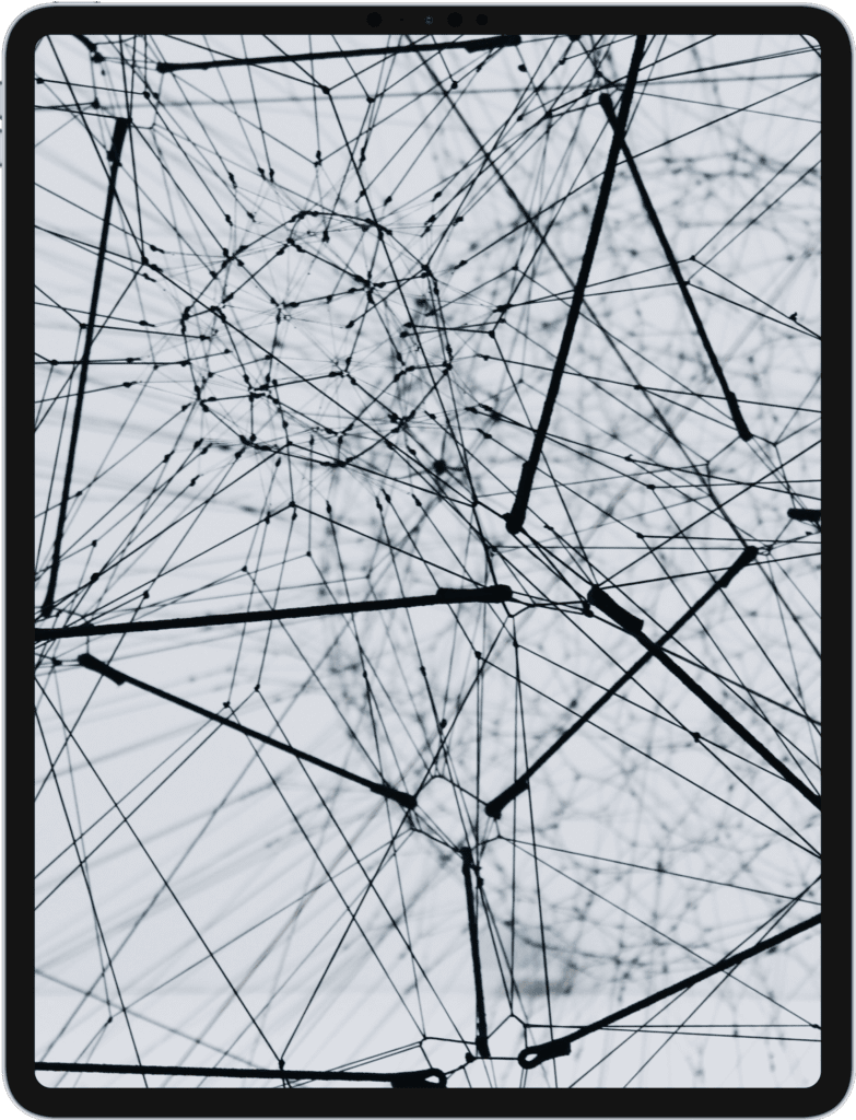 iPad featuring a geometric wire pattern